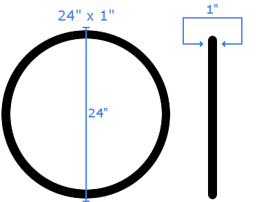 Fig. 1: Eksempel på dæk med målene 24" x 1"
